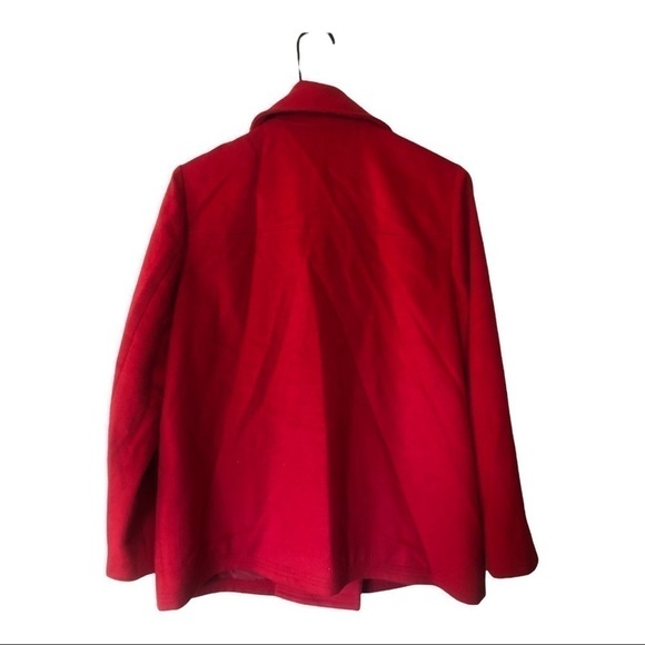 - J. Jill Women Button Down Coat Jacket Sz M Red Wool Blend - Picture 5 of 5